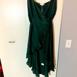 Emerald green wrap dress